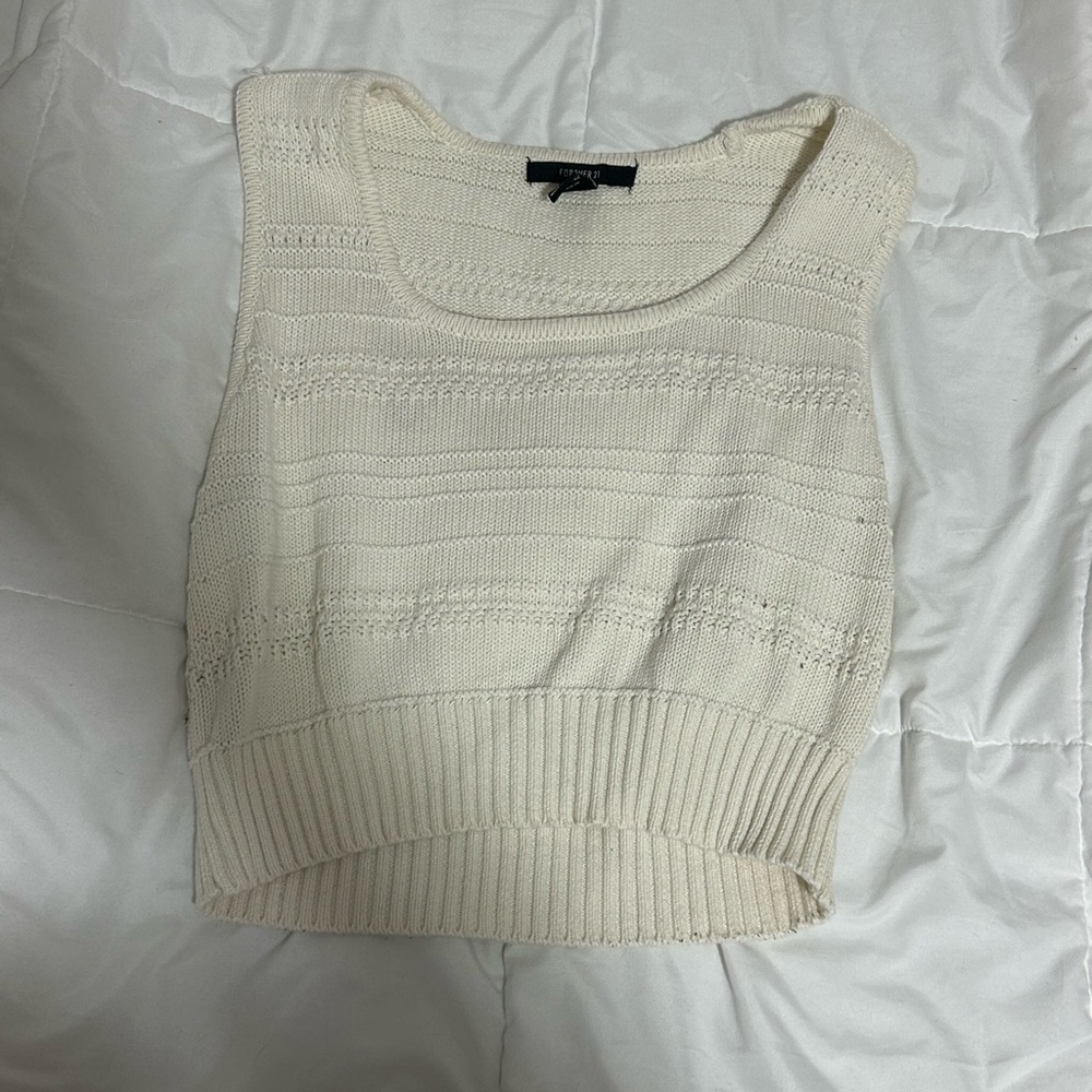 Forever 21 Cream Knit Tank Top